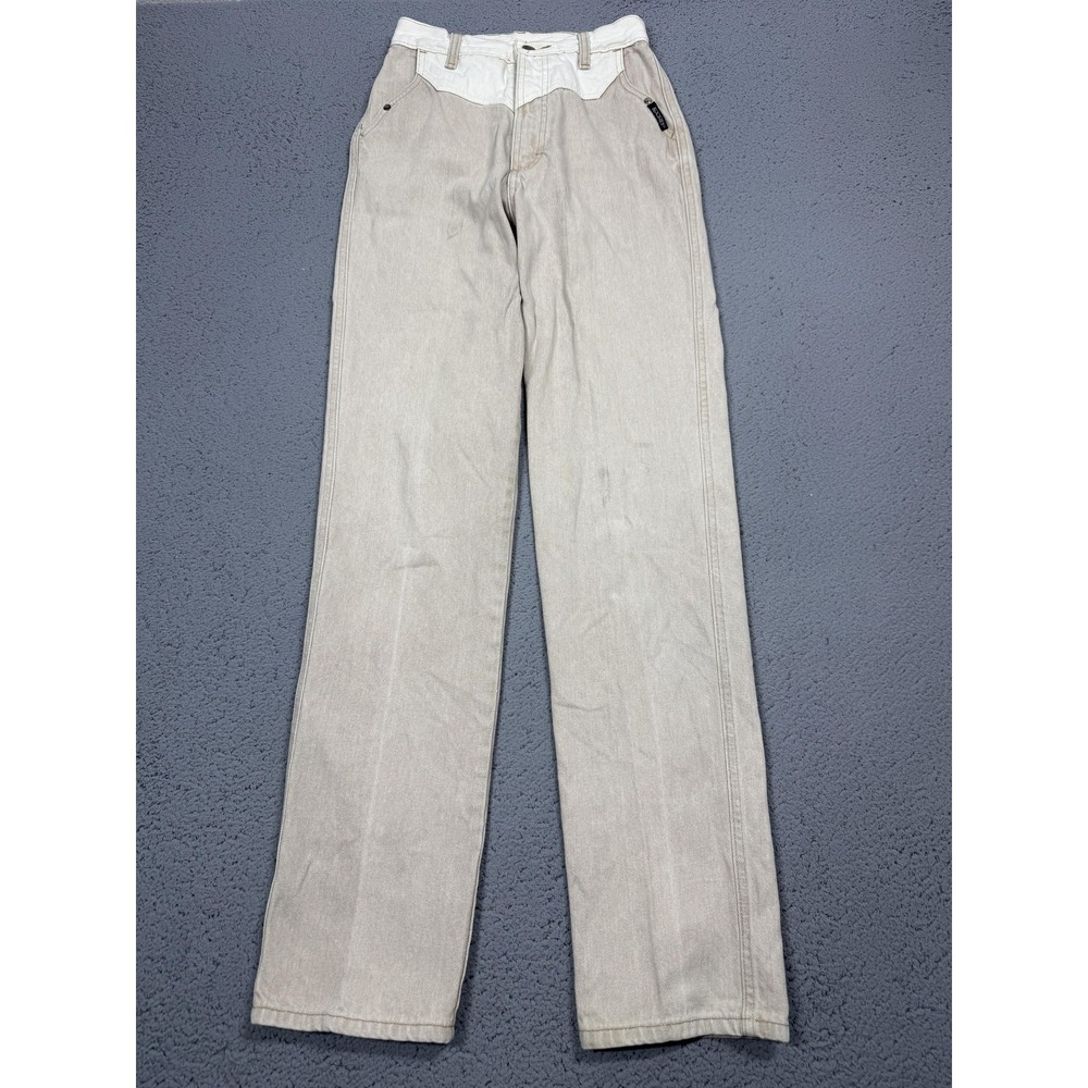 Vintage Rocky Mountain Clothing Co Jeans Mens 28x33 Beige Straight Leg Denim USA